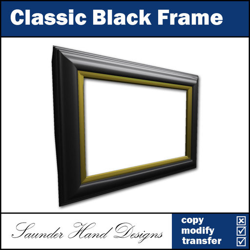 Classic Black Frame - 1 Prim Sculpted Frame (.66 ratio)