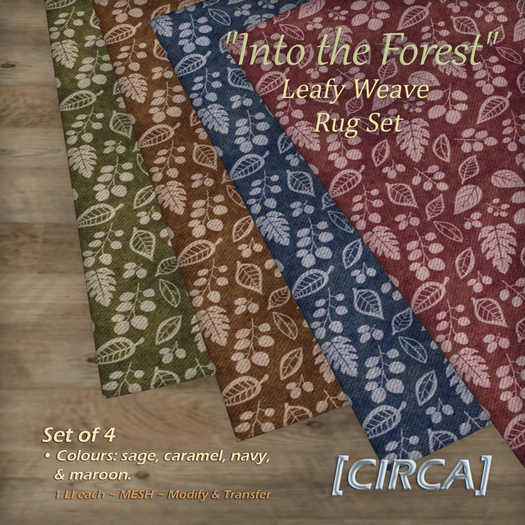 [CIRCA] - "Into the Forest" - Area Rug Set - Leafy Weaves