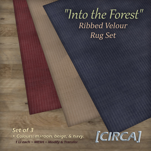 [CIRCA] - "Into the Forest" - Area Rug Set - Ribbed Velours
