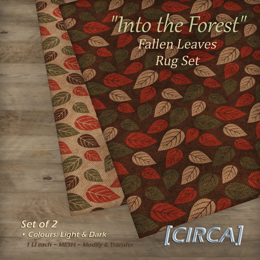 [CIRCA] - "Into the Forest" - Area Rug Set - Fallen Leaves