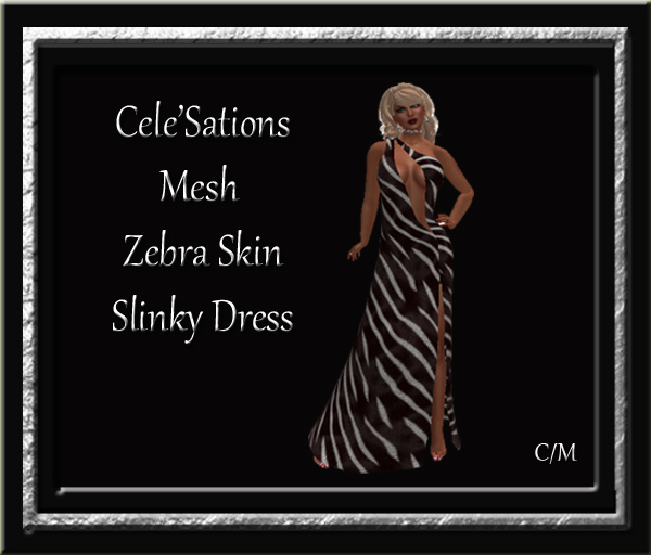 Cele'Sations One Shoulder Slinky Mesh Dress ~ Zebra Print PK