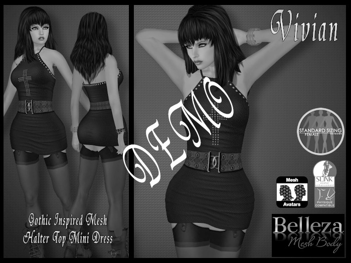 DEMO !*~ Emberotic Vivian Gothic Halter Mini Dress