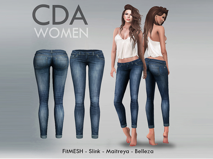 CDA Women - Fitmesh Blue Skinny Jeans