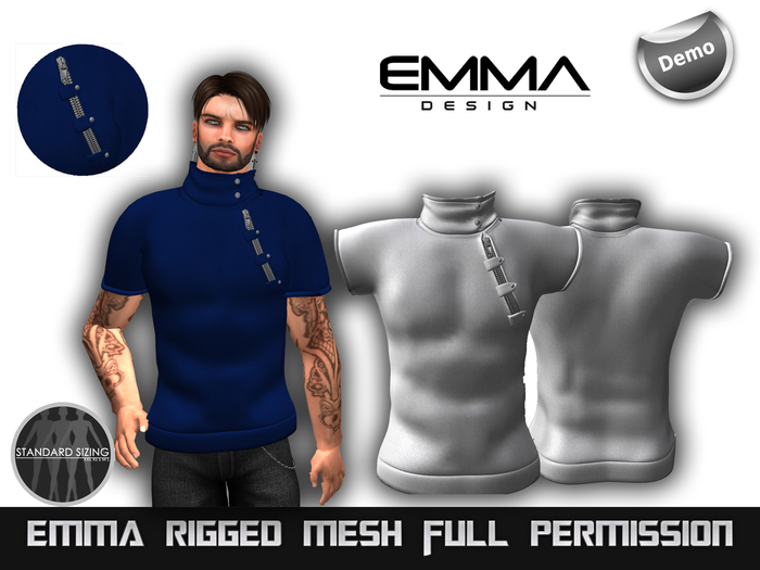 (Demo)Emma Full Perm Rigged Mesh Logan T-Shirt