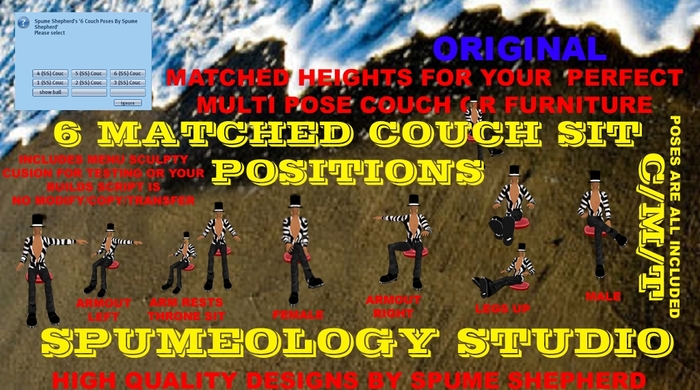 Static Matched Couch Sit Poses! MULTI POSE FURNITURE READY!