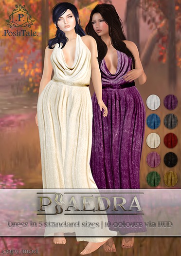 .PoshTale. Phaedra Dress (10 colours) [wear to unpack]