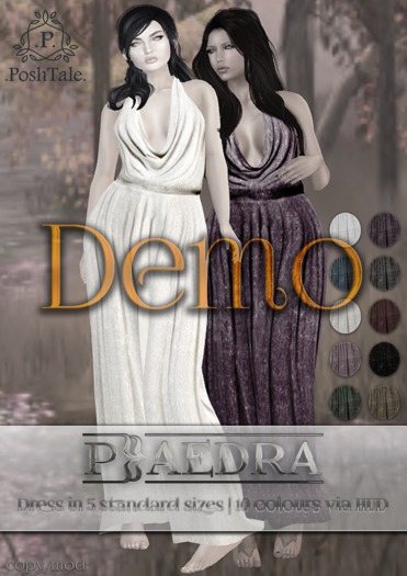 .PoshTale. Phaedra Dress (10 colours) [wear to unpack]