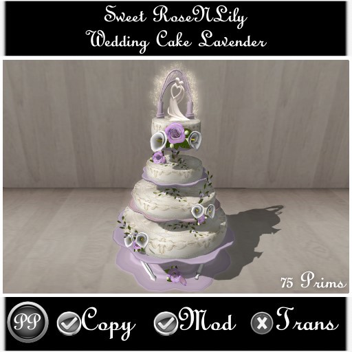 Copy/Mod Sweet RoseNLily Wedding Cake ( LAVENDER )