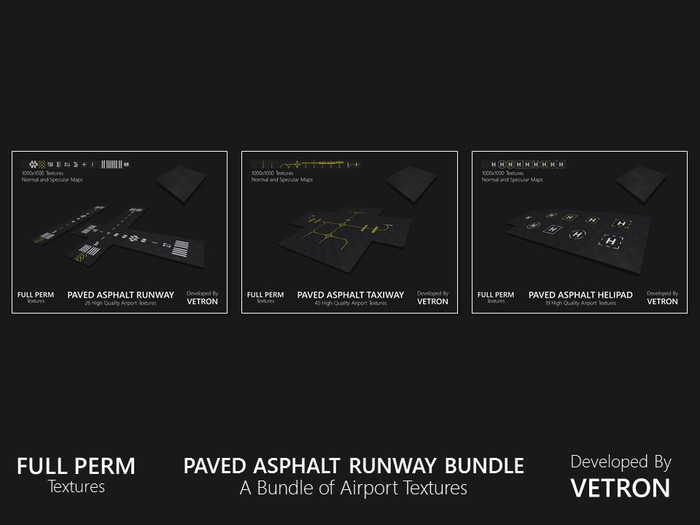 [Vetron] Paved Asphalt Runway Bundle