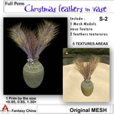 FC- Mesh Christmas feathers in vase s-2 FULL PERM 1 prim