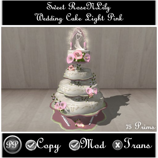 Sweet RoseNLily Wedding Cake Light Pink