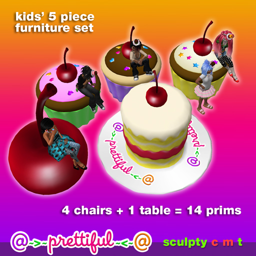 @~>~ PrettiFuL ~<~@ Kid's 5 Pc Furniture Set [ dessert ] Save 20% Off