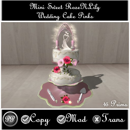 Mini Sweet RoseNLily Wedding Cake ( Pinks )