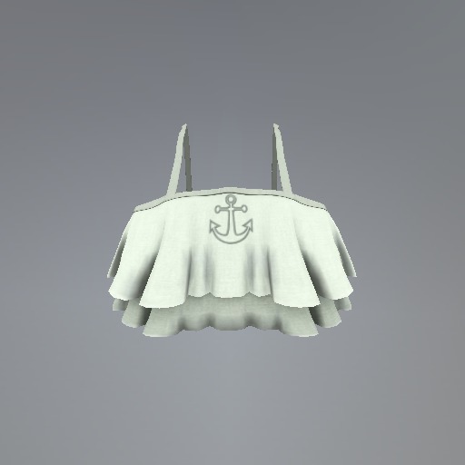 Ivory Nautical Mesh Ruffle Top