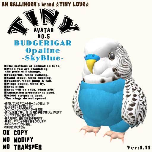 Tiny Avater "Budgerigar Opaline(SkyBlue)"