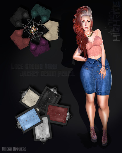 !(HR 3.0)! Jacket Denim Pencil (Brick)