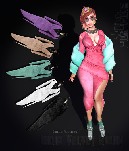 !(HR 3.0)! India Velvet Gown  (Coral)