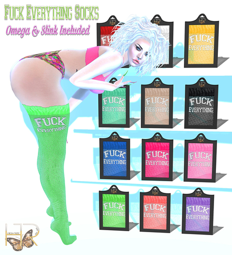 !(HR 3.0)! F* Everything Socks (Hot Pink)