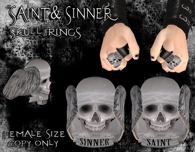 SiniStyle "Saint & Sinner" Skull Rings - F