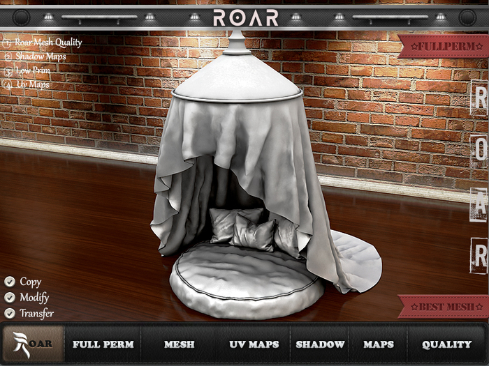 {::ROAR::} Full Perm Mesh Charming King  Pavilion Sofa And Bed