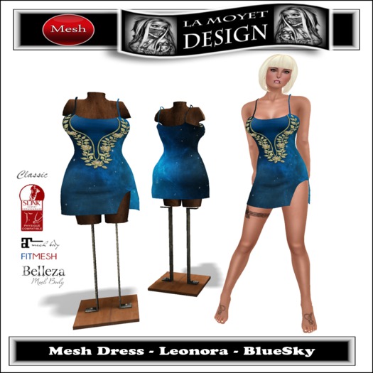 ~LM~Mesh Dress Leonora - BlueSky
