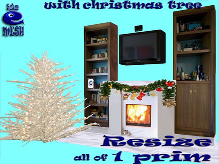 [Su] MESH 1 PRIM FIREPLACE CHRISTMAS RESIZE SELCU