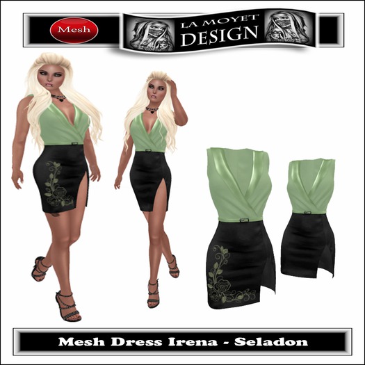 ~LM~Mesh Dress Irena - Seladon