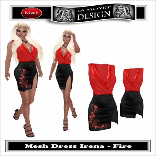 ~LM~Mesh Dress Irena - Fire