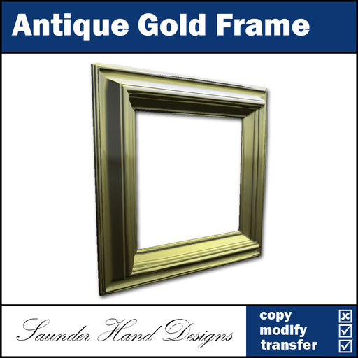 Antique Gold Frame - 1 Prim Sculpted Frame (1.0 ratio)