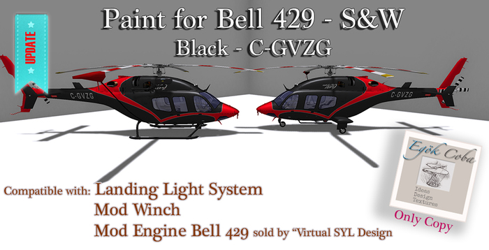 Paint for Bell 429 *S&W* V3.1-Black(Box)