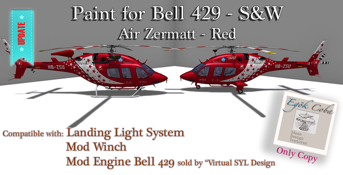 Paint for Bell 429 *S&W* V3.1-Red Zermatt(Box)