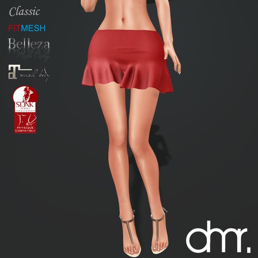 [DR] Mini Skirt Red GO ::Mesh::