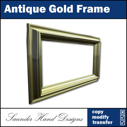 Antique Gold Frame - 1 Prim Sculpted Frame (.5 ratio)