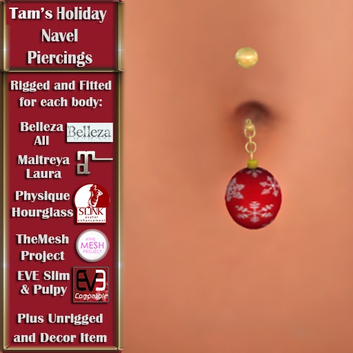 Tam's Holiday Christmas Ball Navel PIercing