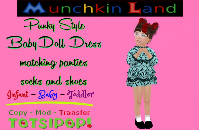 (ML) Blue Punky BabyDoll Dress Box