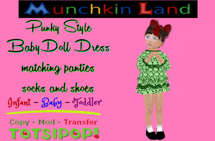 (ML) Green Punky BabyDoll Dress Box