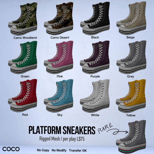 *COCO*_PlatformSneakers_GreyMulticolor(TC4) RARE