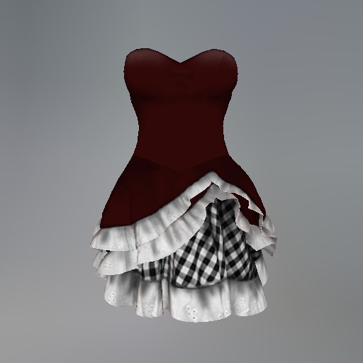 Red Gothic Gingham Mesh Dress box