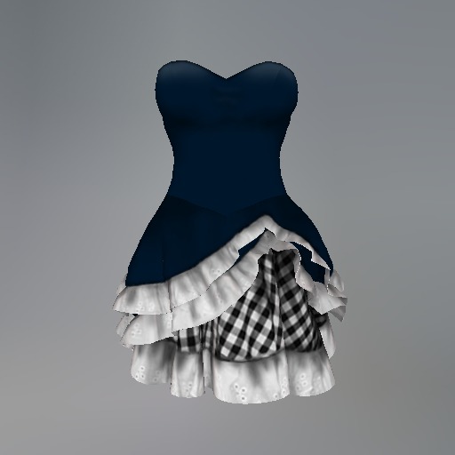 Sea Gothic Gingham Mesh Dress