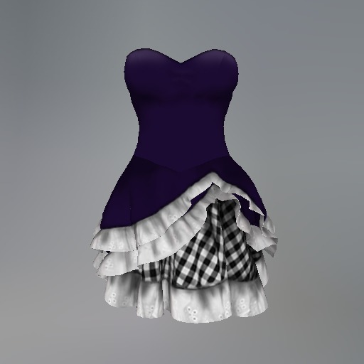 Violet Gothic Gingham Mesh Dress