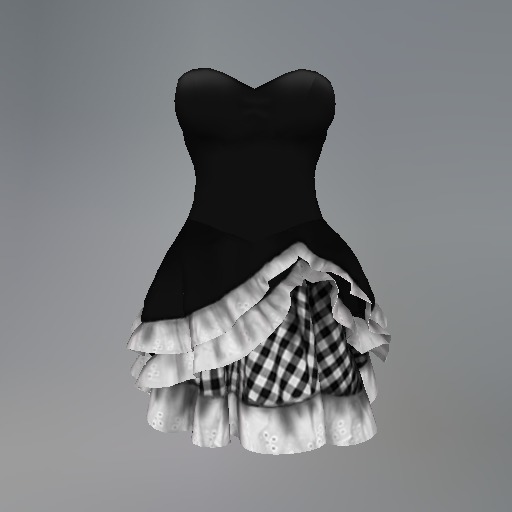 Charcoal Gothic Gingham Mesh Dress