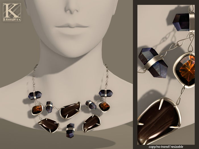 (Kunglers) Iracy necklace - Obsidian