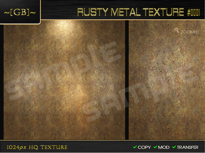 Second Life Marketplace - ~ [GB] Textures HQ ~ 00162 - Rusty Metal ...