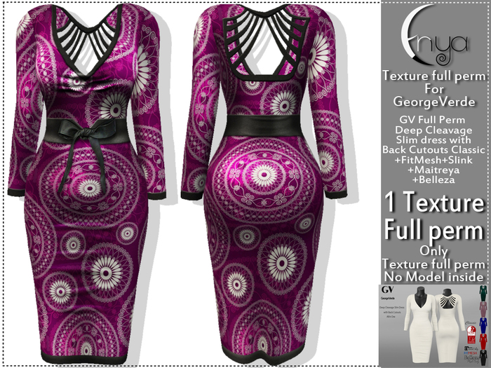 Enya-Texture-GV -Deep Cleavage Slim dress -Texture-2