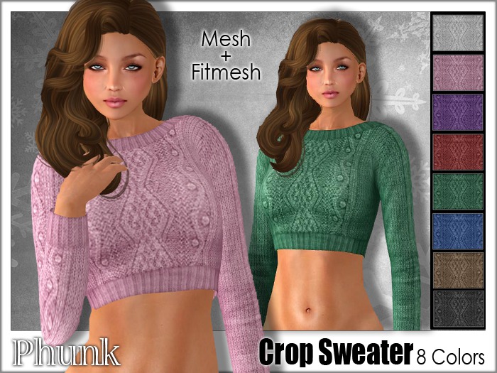[Phunk] Women's Crop Sweater (8 Colors)