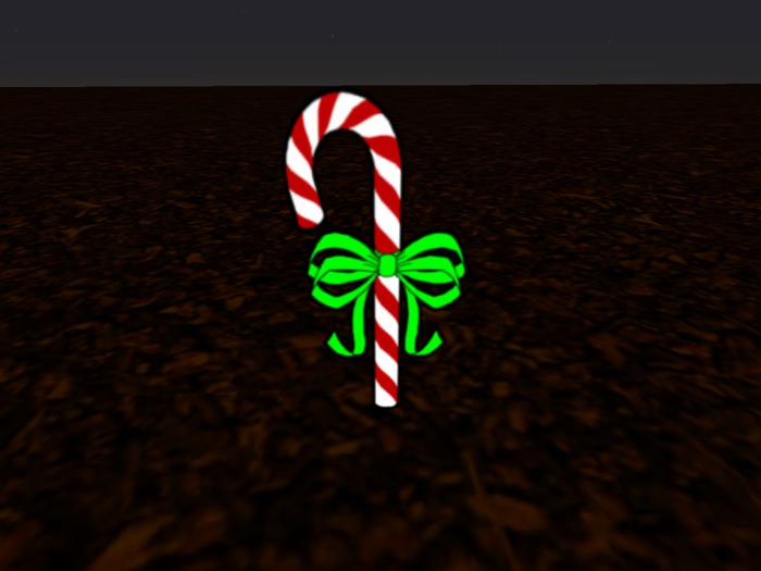 CANDY CANE CUTOUT GREEN RIBBON CHRISTMAS