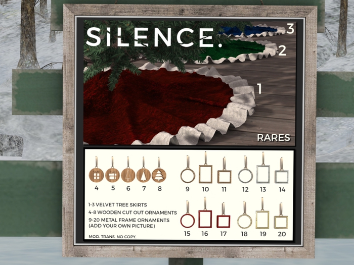 Silence. - Rectangle Frame Ornament - Brass