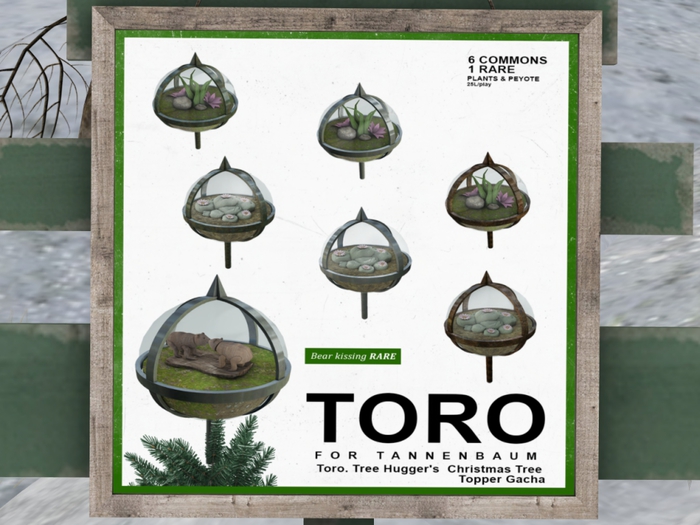 Toro. Tree Hugger's Christmas Tree Topper - Bear kissing RARE