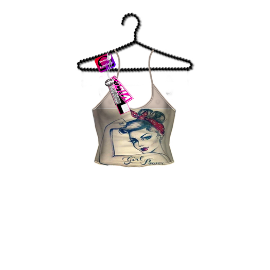 -VIBE-Girl Power Lace Back Tank