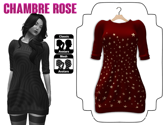 :-:Chambre Rose:-: ROBE PULL 1 ROUGE ETOILE